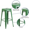 image:imageFlash Furniture 30 Inch Ht Backless Green Metal IndoorOutdoor Barstool Square Seat