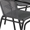 image:imageFlash Furniture 3Piece Patio Dining Set with Round Glass Metal Table and 2 Stackable Rattan Chairs IndoorOutdoor Bistro Table and Chairs Set GrayClearGray