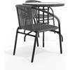 image:imageFlash Furniture 3Piece Patio Dining Set with Round Glass Metal Table and 2 Stackable Rattan Chairs IndoorOutdoor Bistro Table and Chairs Set GrayClearGray