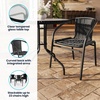 image:imageFlash Furniture 3Piece Patio Dining Set with Round Glass Metal Table and 2 Stackable Rattan Chairs IndoorOutdoor Bistro Table and Chairs Set GrayClearBlack