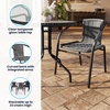 image:imageFlash Furniture 3Piece Patio Dining Set with Round Glass Metal Table and 2 Stackable Rattan Chairs IndoorOutdoor Bistro Table and Chairs Set GrayClearGray