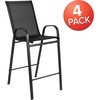image:imageFlash Furniture 4 Pack Brazos Series Navy Outdoor Barstools with Flex Comfort Material and Metal FrameBlack