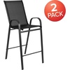 image:imageFlash Furniture 4 Pack Brazos Series Navy Outdoor Barstools with Flex Comfort Material and Metal FrameBlack