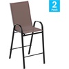 image:imageFlash Furniture 4 Pack Brazos Series Navy Outdoor Barstools with Flex Comfort Material and Metal FrameBrown