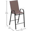 image:imageFlash Furniture 4 Pack Brazos Series Navy Outdoor Barstools with Flex Comfort Material and Metal FrameBrown