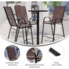 image:imageFlash Furniture 4 Pack Brazos Series Navy Outdoor Barstools with Flex Comfort Material and Metal FrameBrown