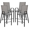 image:imageFlash Furniture 4 Pack Brazos Series Navy Outdoor Barstools with Flex Comfort Material and Metal FrameGrey