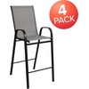 image:imageFlash Furniture 4 Pack Brazos Series Navy Outdoor Barstools with Flex Comfort Material and Metal FrameGrey