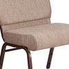 image:imageFlash Furniture 4 Pack HERCULES Series 21W Church Chair in Dark Gray Fabric  Silver Vein FrameBeige FabricCopper Vein Frame