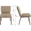 image:imageFlash Furniture 4 Pack HERCULES Series 21W Church Chair in Dark Gray Fabric  Silver Vein FrameBeige FabricCopper Vein Frame