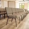 image:imageFlash Furniture 4 Pack HERCULES Series 21W Church Chair in Dark Gray Fabric  Silver Vein FrameBeige FabricCopper Vein Frame