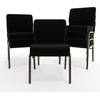 image:imageFlash Furniture 4 Pack HERCULES Series 21W Church Chair in Dark Gray Fabric  Silver Vein FrameBlack Dot Patterned FabricGold Vein Frame