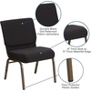 image:imageFlash Furniture 4 Pack HERCULES Series 21W Church Chair in Dark Gray Fabric  Silver Vein FrameBlack Dot Patterned FabricGold Vein Frame