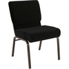 image:imageFlash Furniture 4 Pack HERCULES Series 21W Church Chair in Dark Gray Fabric  Silver Vein FrameBlack Dot Patterned FabricGold Vein Frame