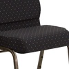 image:imageFlash Furniture 4 Pack HERCULES Series 21W Church Chair in Dark Gray Fabric  Silver Vein FrameBlack Dot Patterned FabricGold Vein Frame