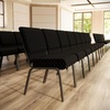 image:imageFlash Furniture 4 Pack HERCULES Series 21W Church Chair in Dark Gray Fabric  Silver Vein FrameBlack Dot Patterned FabricGold Vein Frame