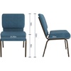 image:imageFlash Furniture 4 Pack HERCULES Series 21W Church Chair in Dark Gray Fabric  Silver Vein FrameBlue FabricGold Vein Frame