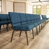 image:imageFlash Furniture 4 Pack HERCULES Series 21W Church Chair in Dark Gray Fabric  Silver Vein FrameBlue FabricGold Vein Frame