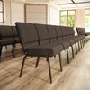 image:imageFlash Furniture 4 Pack HERCULES Series 21W Church Chair in Dark Gray Fabric  Silver Vein FrameBrown Dot FabricGold Vein Frame