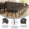 image:imageFlash Furniture 4 Pack HERCULES Series 21W Church Chair in Dark Gray Fabric  Silver Vein FrameBrown Dot FabricGold Vein Frame