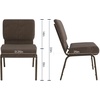 image:imageFlash Furniture 4 Pack HERCULES Series 21W Church Chair in Dark Gray Fabric  Silver Vein FrameBrown Dot FabricGold Vein Frame