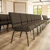 image:imageFlash Furniture 4 Pack HERCULES Series 21W Church Chair in Dark Gray Fabric  Silver Vein FrameBrown FabricGold Vein Frame