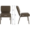 image:imageFlash Furniture 4 Pack HERCULES Series 21W Church Chair in Dark Gray Fabric  Silver Vein FrameBrown FabricGold Vein Frame