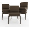 image:imageFlash Furniture 4 Pack HERCULES Series 21W Church Chair in Dark Gray Fabric  Silver Vein FrameBrown FabricGold Vein Frame