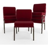 image:imageFlash Furniture 4 Pack HERCULES Series 21W Church Chair in Dark Gray Fabric  Silver Vein FrameBurgundy FabricGold Vein Frame