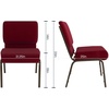 image:imageFlash Furniture 4 Pack HERCULES Series 21W Church Chair in Dark Gray Fabric  Silver Vein FrameBurgundy FabricGold Vein Frame