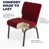 image:imageFlash Furniture 4 Pack HERCULES Series 21W Church Chair in Dark Gray Fabric  Silver Vein FrameBurgundy FabricGold Vein Frame