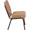 image:imageFlash Furniture 4 Pack HERCULES Series 21W Church Chair in Dark Gray Fabric  Silver Vein FrameCaramel FabricCopper Vein Frame