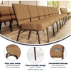 image:imageFlash Furniture 4 Pack HERCULES Series 21W Church Chair in Dark Gray Fabric  Silver Vein FrameCaramel FabricCopper Vein Frame