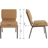image:imageFlash Furniture 4 Pack HERCULES Series 21W Church Chair in Dark Gray Fabric  Silver Vein FrameCaramel FabricCopper Vein Frame