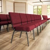 image:imageFlash Furniture 4 Pack HERCULES Series 21W Church Chair in Dark Gray Fabric  Silver Vein FrameCrimson FabricSilver Vein Frame