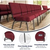 image:imageFlash Furniture 4 Pack HERCULES Series 21W Church Chair in Dark Gray Fabric  Silver Vein FrameCrimson FabricSilver Vein Frame