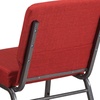 image:imageFlash Furniture 4 Pack HERCULES Series 21W Church Chair in Dark Gray Fabric  Silver Vein FrameCrimson FabricSilver Vein Frame