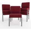 image:imageFlash Furniture 4 Pack HERCULES Series 21W Church Chair in Dark Gray Fabric  Silver Vein FrameCrimson FabricSilver Vein Frame