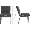 image:imageFlash Furniture 4 Pack HERCULES Series 21W Church Chair in Dark Gray Fabric  Silver Vein FrameDark Gray FabricSilver Vein Frame