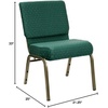 image:imageFlash Furniture 4 Pack HERCULES Series 21W Church Chair in Dark Gray Fabric  Silver Vein FrameHunter Green Dot Patterned FabricGold Vein Frame