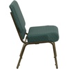 image:imageFlash Furniture 4 Pack HERCULES Series 21W Church Chair in Dark Gray Fabric  Silver Vein FrameHunter Green Dot Patterned FabricGold Vein Frame