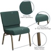 image:imageFlash Furniture 4 Pack HERCULES Series 21W Church Chair in Dark Gray Fabric  Silver Vein FrameHunter Green Dot Patterned FabricGold Vein Frame