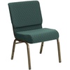 image:imageFlash Furniture 4 Pack HERCULES Series 21W Church Chair in Dark Gray Fabric  Silver Vein FrameHunter Green Dot Patterned FabricGold Vein Frame