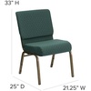 image:imageFlash Furniture 4 Pack HERCULES Series 21W Church Chair in Dark Gray Fabric  Silver Vein FrameHunter Green Dot Patterned FabricGold Vein Frame