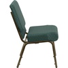 image:imageFlash Furniture 4 Pack HERCULES Series 21W Church Chair in Dark Gray Fabric  Silver Vein FrameHunter Green Dot Patterned FabricGold Vein Frame