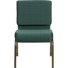 image:imageFlash Furniture 4 Pack HERCULES Series 21W Church Chair in Dark Gray Fabric  Silver Vein FrameHunter Green Dot Patterned FabricGold Vein Frame