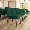 image:imageFlash Furniture 4 Pack HERCULES Series 21W Church Chair in Dark Gray Fabric  Silver Vein FrameHunter Green Dot Patterned FabricGold Vein Frame