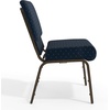 image:imageFlash Furniture 4 Pack HERCULES Series 21W Church Chair in Dark Gray Fabric  Silver Vein FrameNavy Blue Dot Patterned FabricGold Vein Frame