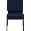 image:imageFlash Furniture 4 Pack HERCULES Series 21W Church Chair in Dark Gray Fabric  Silver Vein FrameNavy Blue Dot Patterned FabricGold Vein Frame