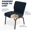 image:imageFlash Furniture 4 Pack HERCULES Series 21W Church Chair in Dark Gray Fabric  Silver Vein FrameNavy Blue Dot Patterned FabricGold Vein Frame
